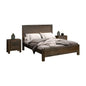 4 Pieces Bedroom Suite in Solid Wood Veneered Acacia Construction Timber Slat Double Size Chocolate Colour Bed, Bedside Table & Tallboy - Cosy Abode