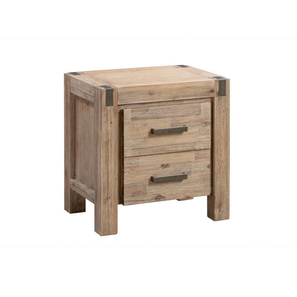 4 Pieces Bedroom Suite in Solid Wood Veneered Acacia Construction Timber Slat Queen Size Oak Colour Bed, Bedside Table & Dresser - Cosy Abode