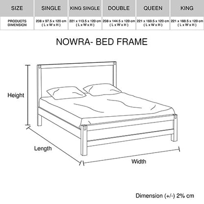 4 Pieces Bedroom Suite in Solid Wood Veneered Acacia Construction Timber Slat Single Size Oak Colour Bed, Bedside Table & Tallboy - Cosy Abode