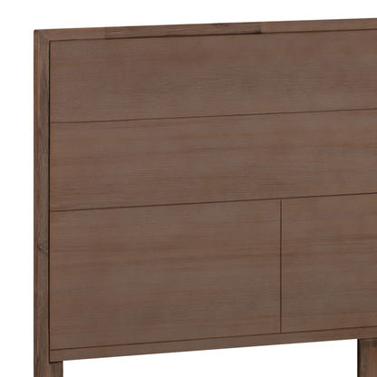 4 Pieces Bedroom Suite made in Solid Wood Acacia Veneered Queen Size Oak Colour 1XBed, 2X Bedside Table & 1XTallboy - Cosy Abode