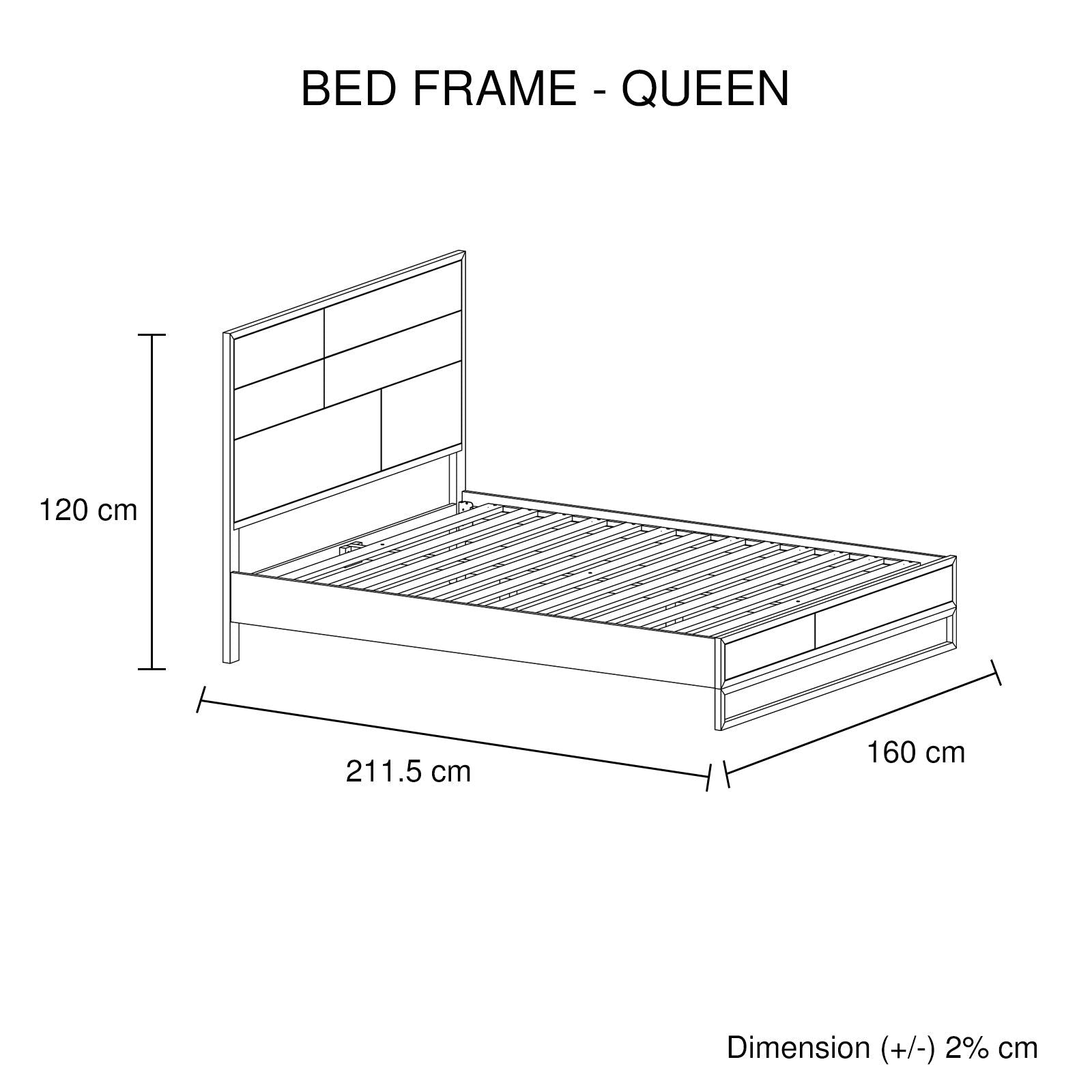 4 Pieces Bedroom Suite made in Solid Wood Acacia Veneered Queen Size Oak Colour Bed, Bedside Table & Dresser - Cosy Abode