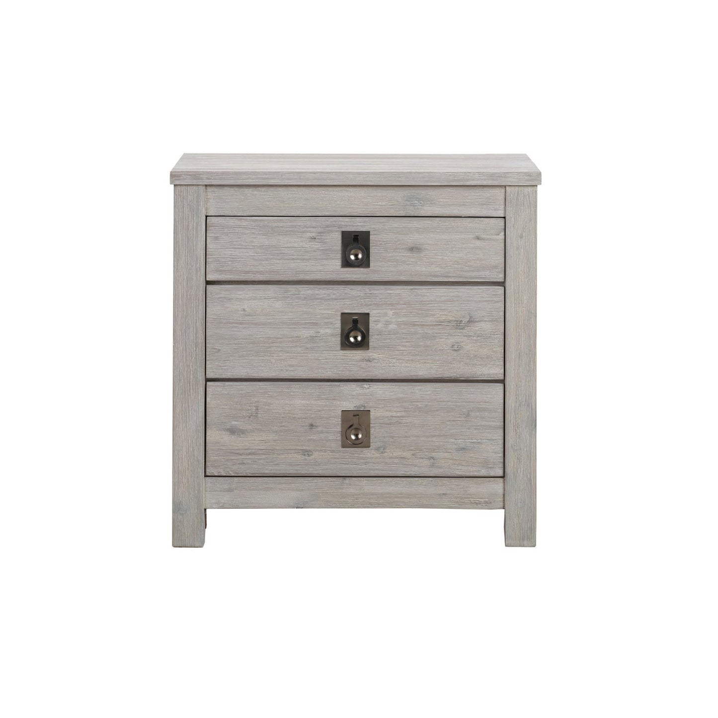 4 Pieces Bedroom Suite with Solid Acacia Wood Veneered Construction in Queen Size White Ash Colour Bed, Bedside Table & Dresser - Cosy Abode