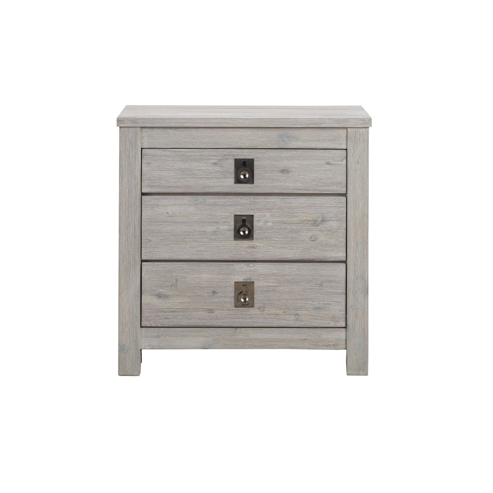 4 Pieces Bedroom Suite with Solid Acacia Wood Veneered Construction in Queen Size White Ash Colour Bed, Bedside Table & Dresser - Cosy Abode
