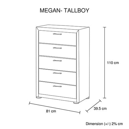 4 Pieces Storage Bedroom Suite Upholstery Fabric in Light Grey with Base Drawers Queen Size Oak Colour Bed, Bedside Table & Tallboy - Cosy Abode