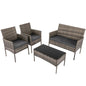 4 Seater Wicker Outdoor Lounge Set - Mixed Grey - Cosy Abode