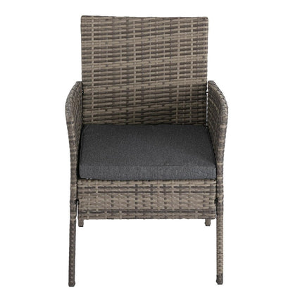 4 Seater Wicker Outdoor Lounge Set - Mixed Grey - Cosy Abode