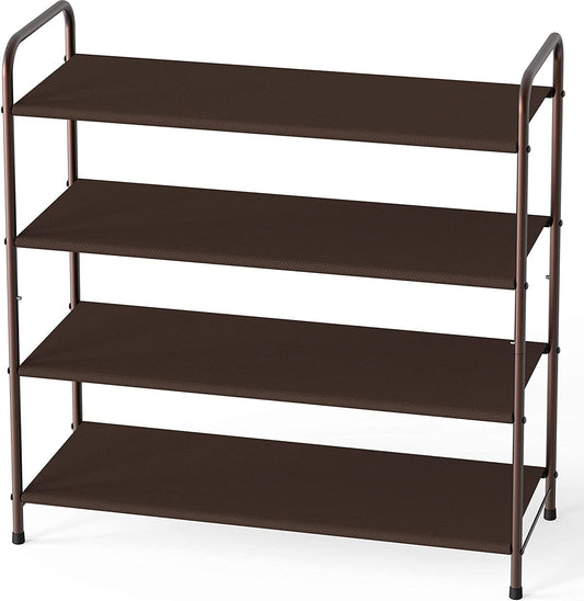 4 Tier Metal Shoe Rack Storage Organiser for Entryway and Bedroom - Cosy Abode