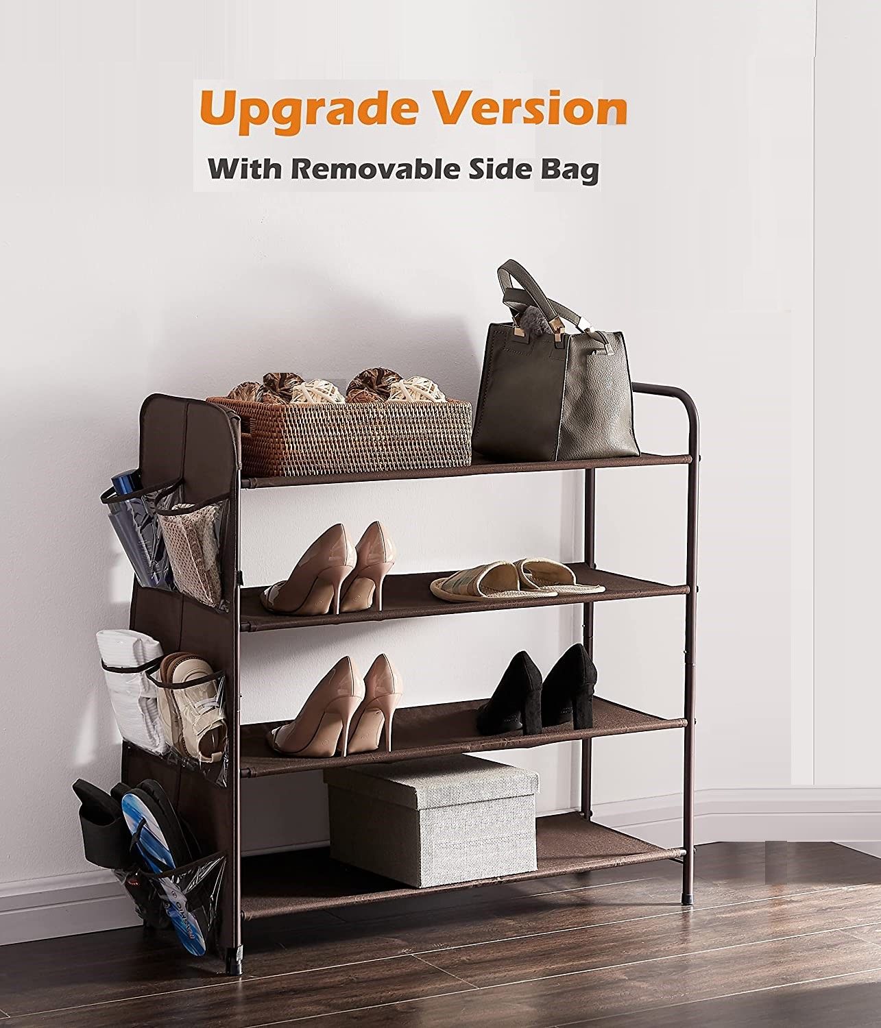 4 Tier Metal Shoe Rack Storage Organiser for Entryway and Bedroom - Cosy Abode