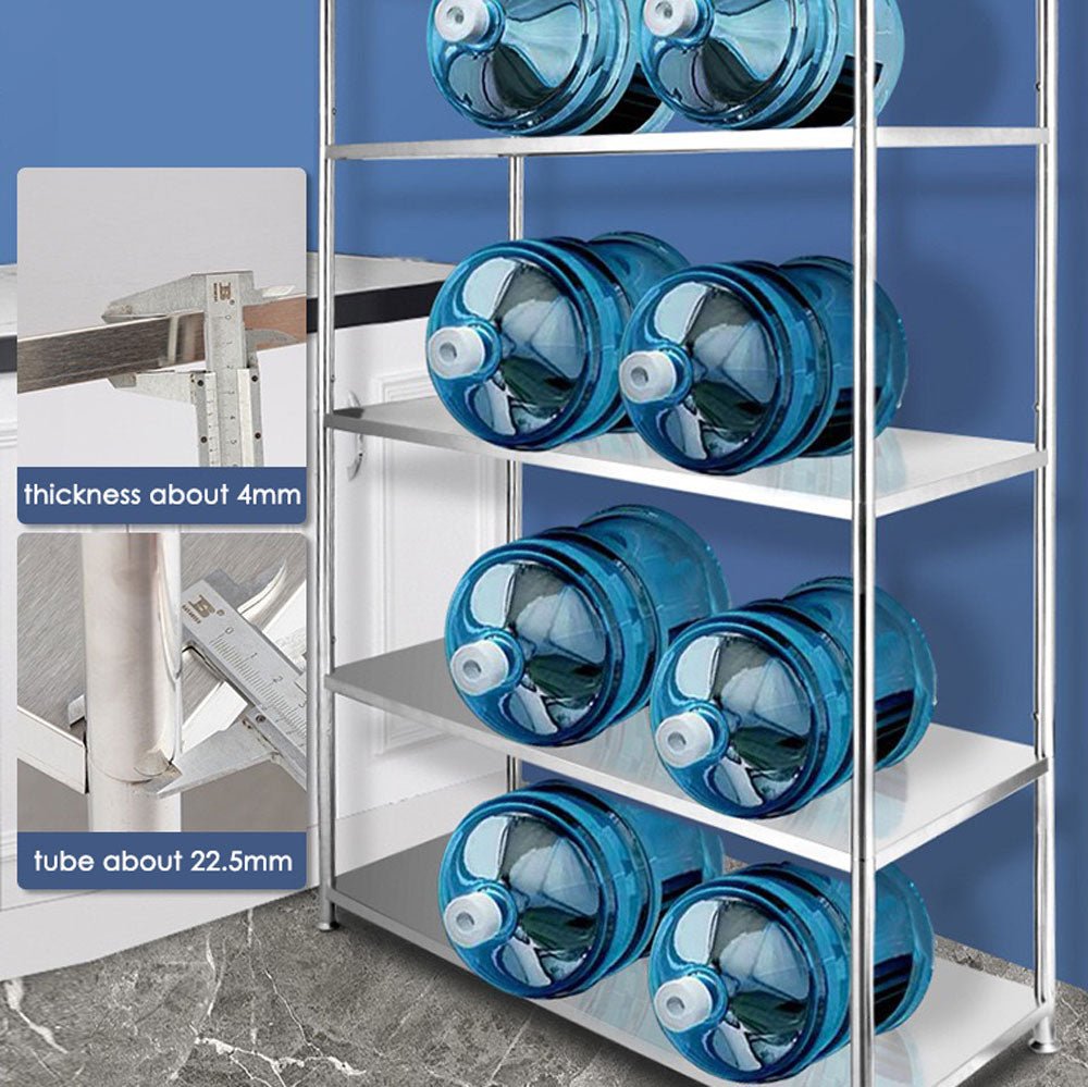 4 Tiers 120cm Height Stainless Steel Kitchen Microwave Oven Storage Rack Multilayer Organizer for Cookware - Cosy Abode