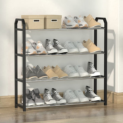 4 tier Shoe Rack Storage Organiser (Black) - Cosy Abode