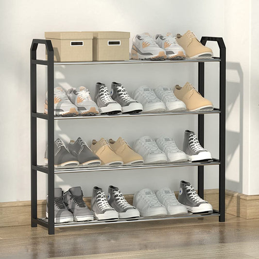 4 tier Shoe Rack Storage Organiser (Black) - Cosy Abode