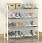 4 tier Shoe Rack Storage Organiser (White) - Cosy Abode