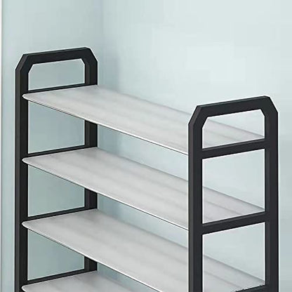 4 tier Shoe Rack Storage Organiser (White) - Cosy Abode