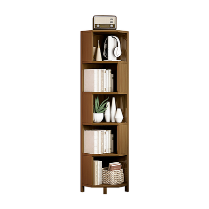 5-Shelf Corner Bookcase Industrial Bookshelf Display Storage Stand - Cosy Abode