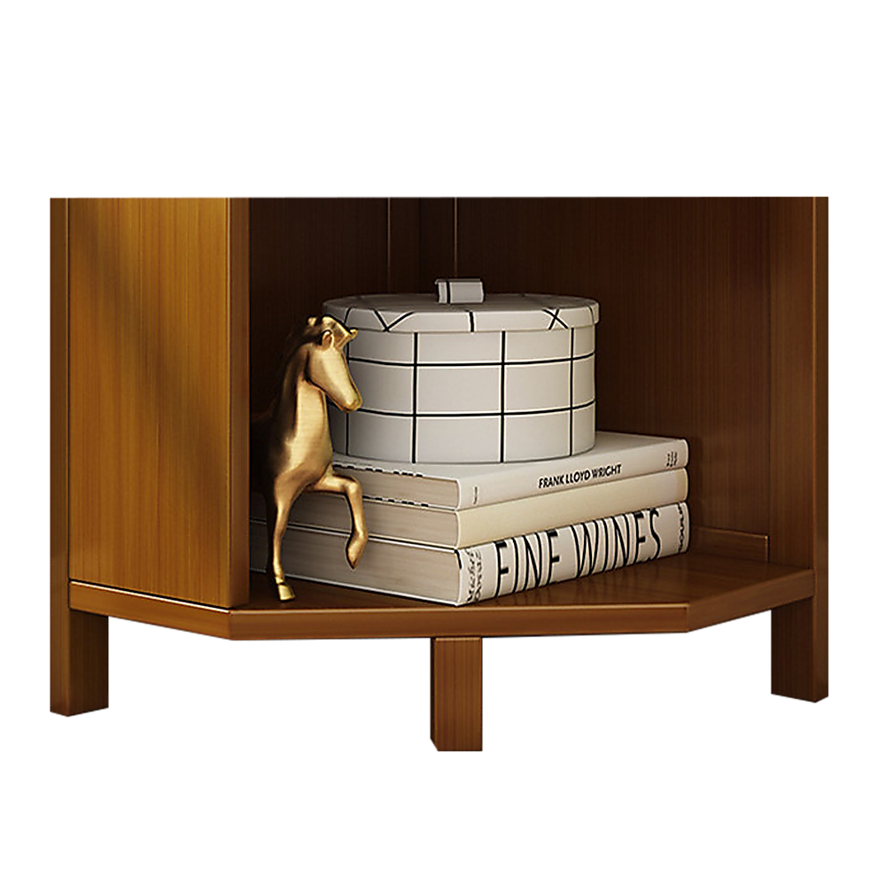 5-Shelf Corner Bookcase Industrial Bookshelf Display Storage Stand - Cosy Abode