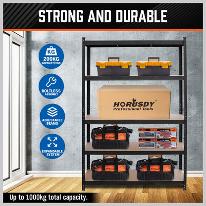 5-Tier Garage Shelving Warehouse Rack 1.8M x 1.2M Racking Storage shelves 1000Kg - Cosy Abode