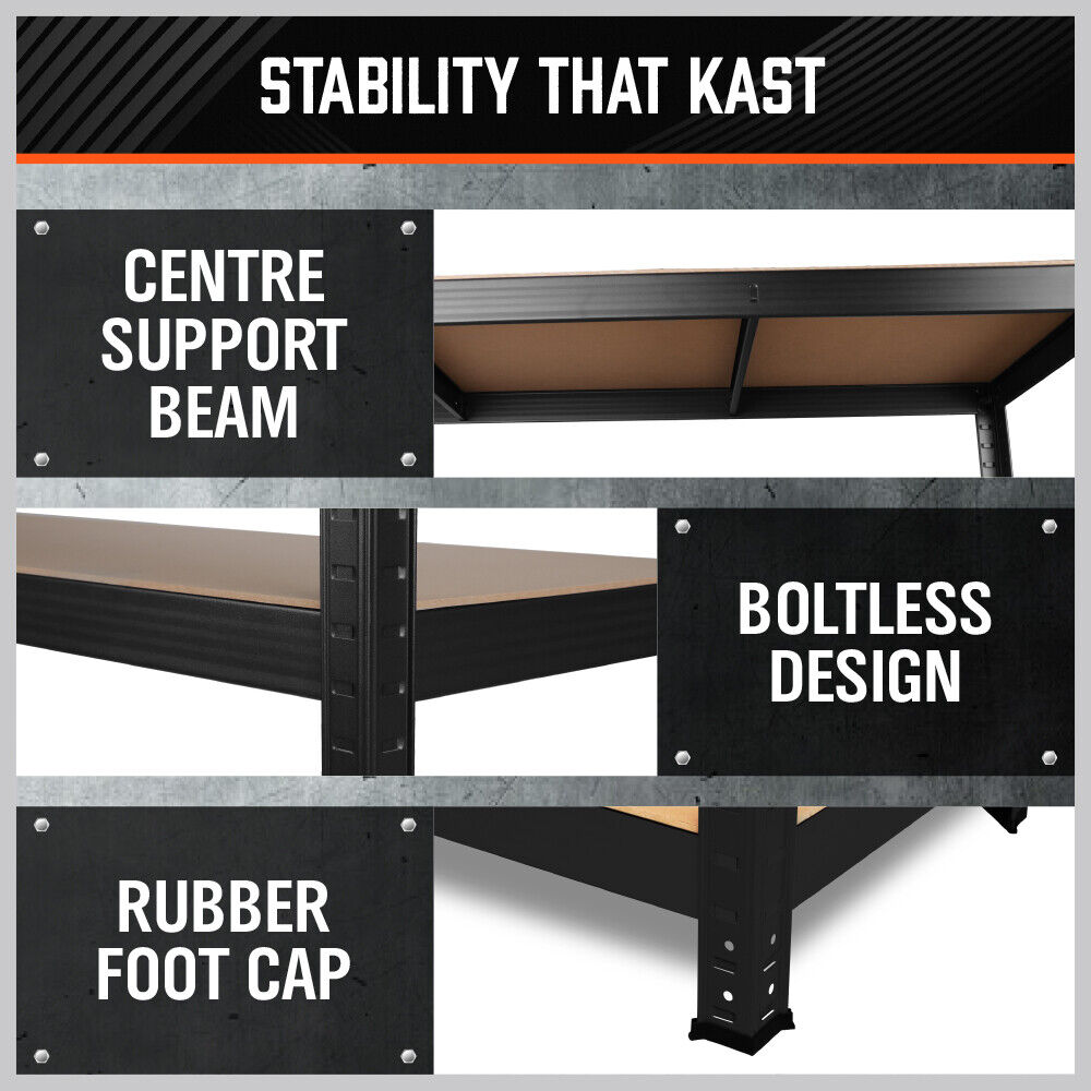 5-Tier Garage Shelving Warehouse Rack 1.8M x 1.2M Racking Storage shelves 1000Kg - Cosy Abode