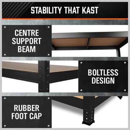 5-Tier Garage Shelving Warehouse Rack 1.8M x 1.2M Racking Storage shelves 1000Kg - Cosy Abode