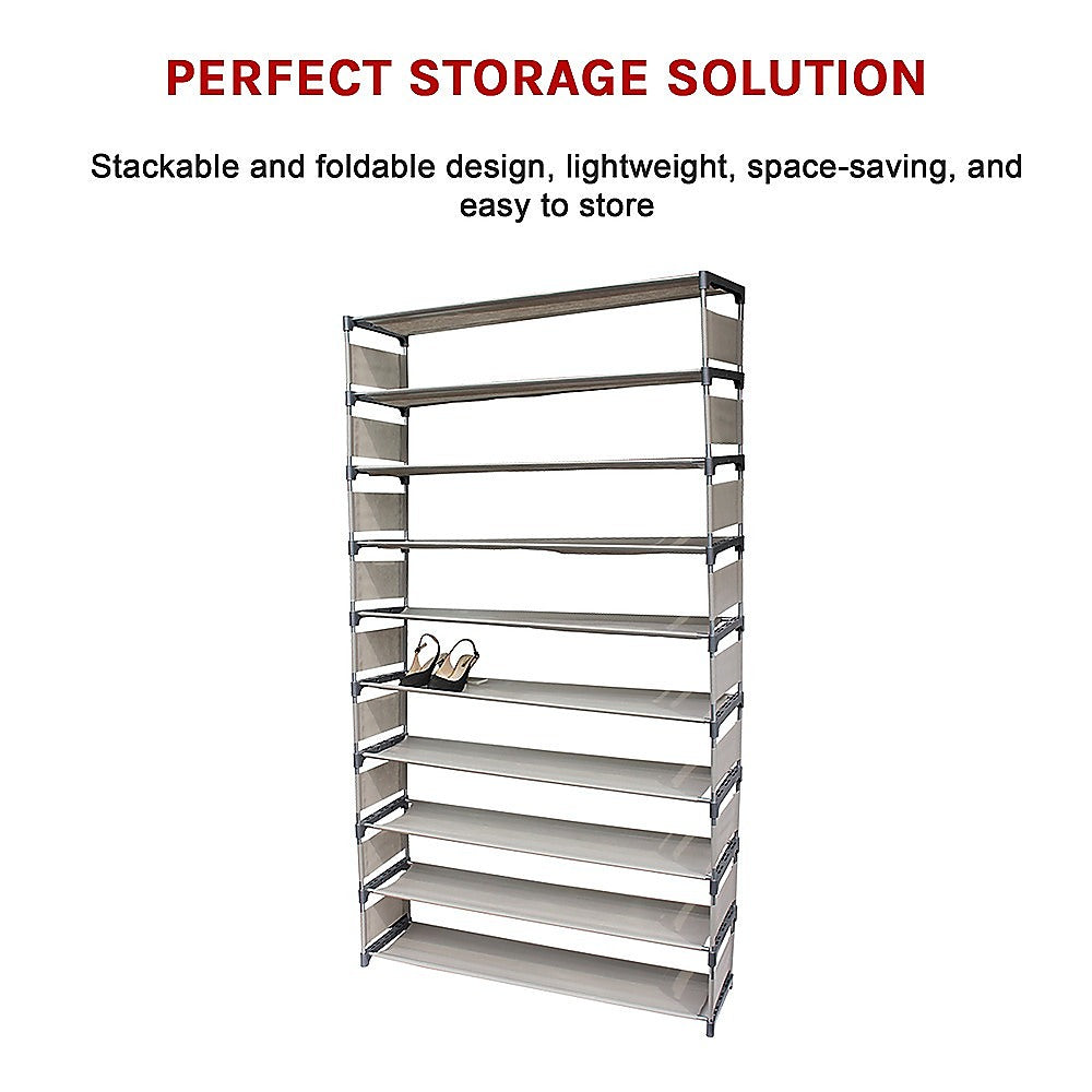 50 Pairs 10 Tiers Shoe Rack - Cosy Abode