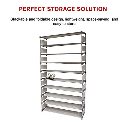 50 Pairs 10 Tiers Shoe Rack - Cosy Abode