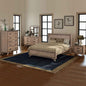 5 Pieces Bedroom Suite King Size Silver Brush in Acacia Wood Construction Bed, Bedside Table, Tallboy & Dresser - Cosy Abode