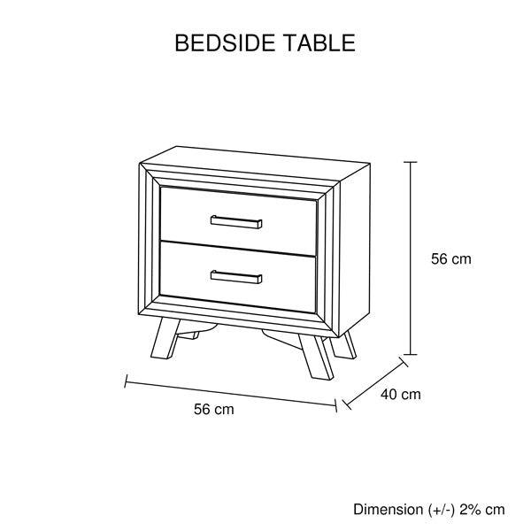 5 Pieces Bedroom Suite King Size Silver Brush in Acacia Wood Construction Bed, Bedside Table, Tallboy & Dresser - Cosy Abode