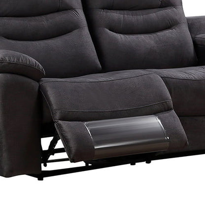 5 Seater Corner Couch Velvet Grey Fabric Recliner Sofa Lounge Set with Quilted Back Cushions - Cosy Abode