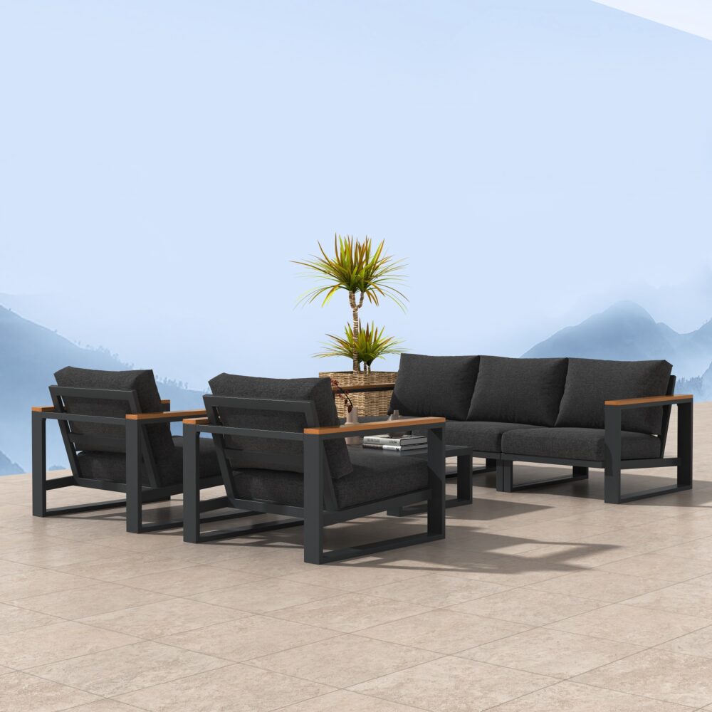 5 Seater Grandeur Lounge Suite – Charcoal Grey - Cosy Abode