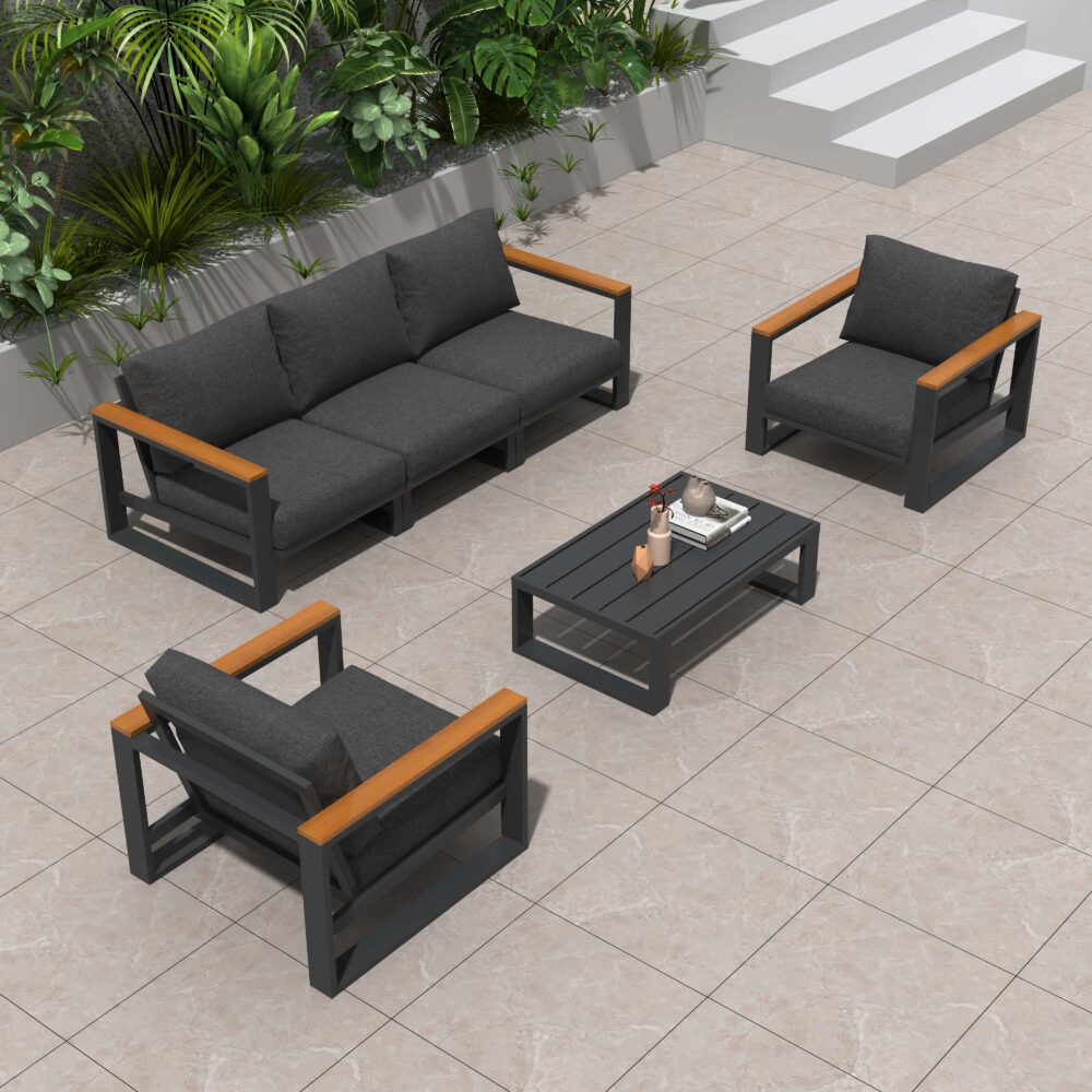 5 Seater Grandeur Lounge Suite – Charcoal Grey - Cosy Abode