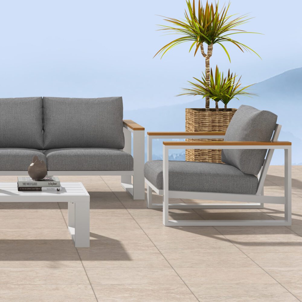 5 Seater Grandeur Lounge Suite – White - Cosy Abode