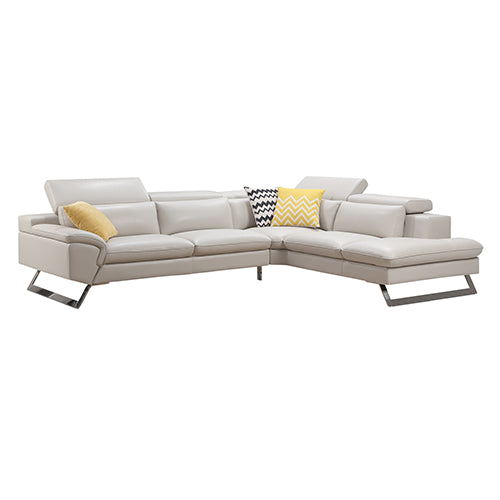 5 Seater Lounge Cream Colour Leatherette Corner Sofa Couch with Chaise - Cosy Abode