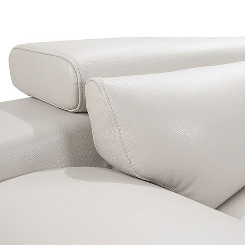 5 Seater Lounge Cream Colour Leatherette Corner Sofa Couch with Chaise - Cosy Abode