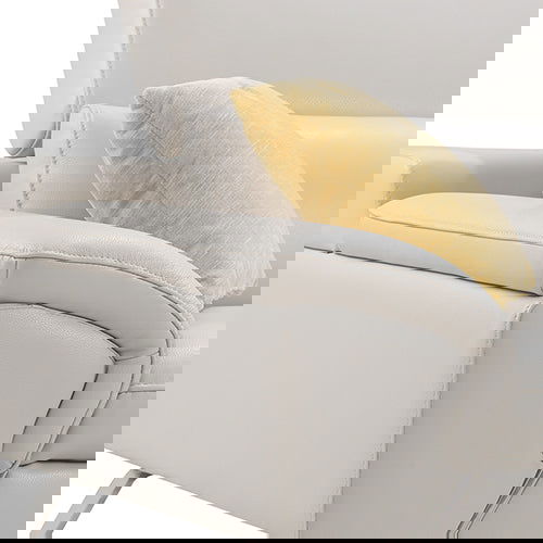5 Seater Lounge Cream Colour Leatherette Corner Sofa Couch with Chaise - Cosy Abode