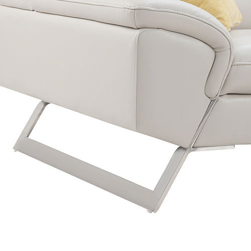 5 Seater Lounge Cream Colour Leatherette Corner Sofa Couch with Chaise - Cosy Abode