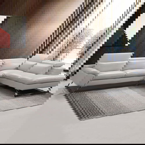 5 Seater Lounge Cream Colour Leatherette Corner Sofa Couch with Chaise - Cosy Abode