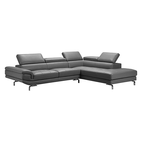 5 Seater Lounge Set Grey Colour Leatherette Corner Sofa for Living Room Couch with Chaise - Cosy Abode