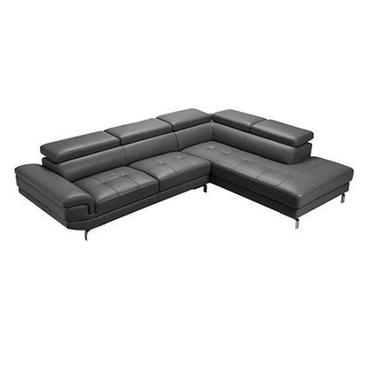 5 Seater Lounge Set Grey Colour Leatherette Corner Sofa for Living Room Couch with Chaise - Cosy Abode
