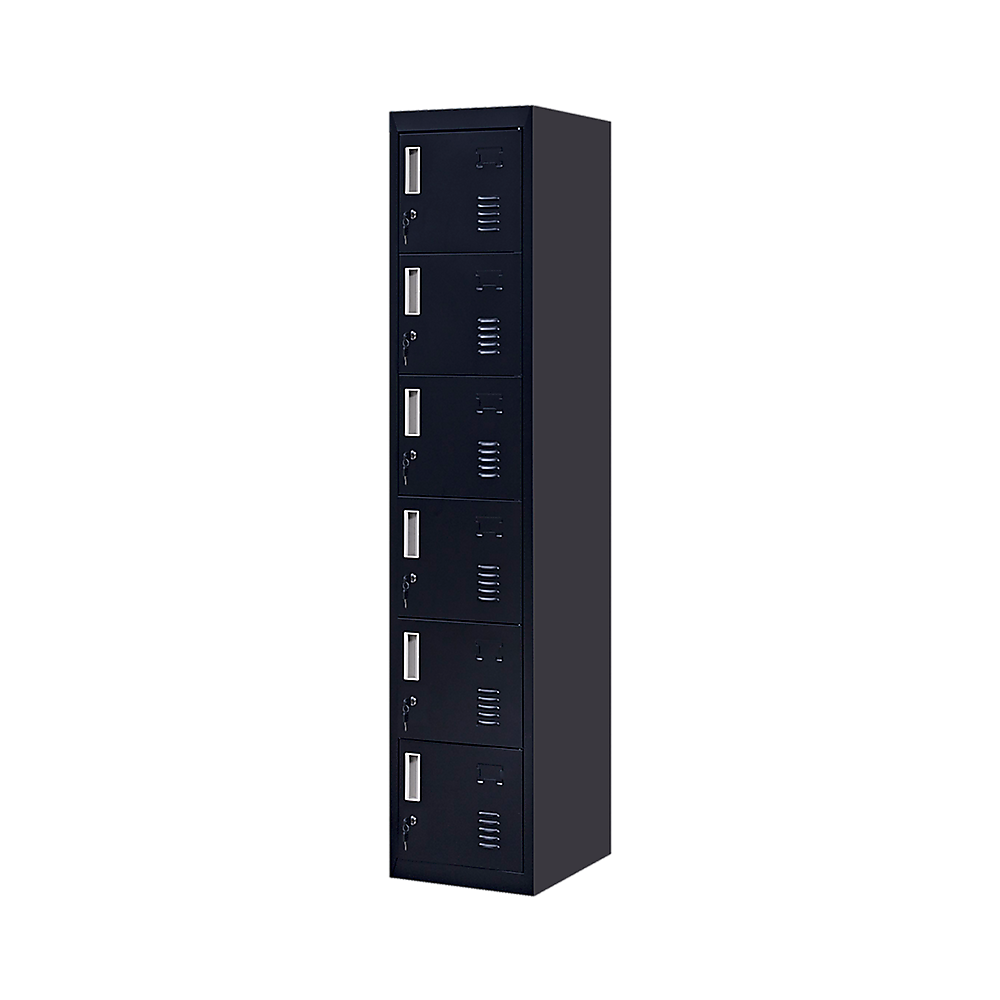 6-Door Locker for Office - Black - Cosy Abode