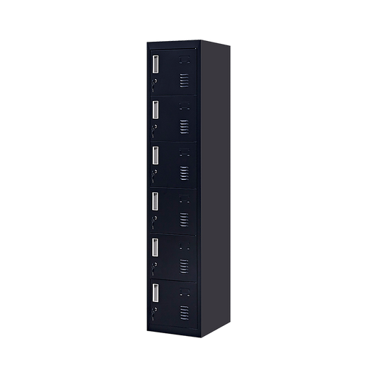 6-Door Locker for Office - Black - Cosy Abode