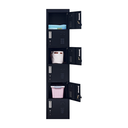 6-Door Locker for Office - Black - Cosy Abode