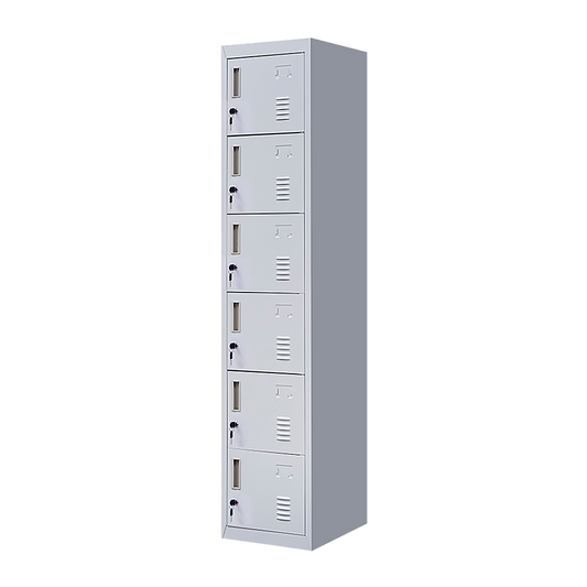 6-Door Locker for Office - Grey - Cosy Abode