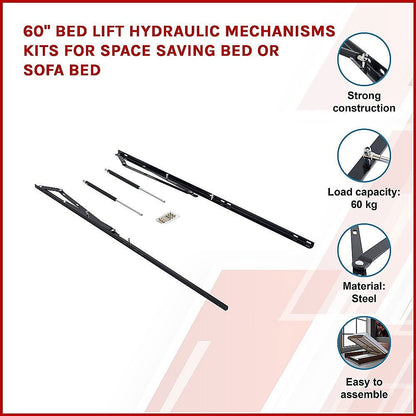60" Bed Lift Hydraulic Mechanisms Kits For Space Saving Bed or Sofa Bed - Cosy Abode