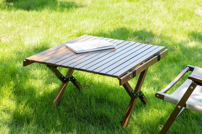 62cm Foldable Bamboo Outdoor Camping Table Waterproof Wood Wooden Travel - Small - Cosy Abode