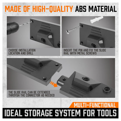 64" Wall Mount Tool Hanger Garden Storage Organizer Mop Broom Holder Hook Pegs - Cosy Abode