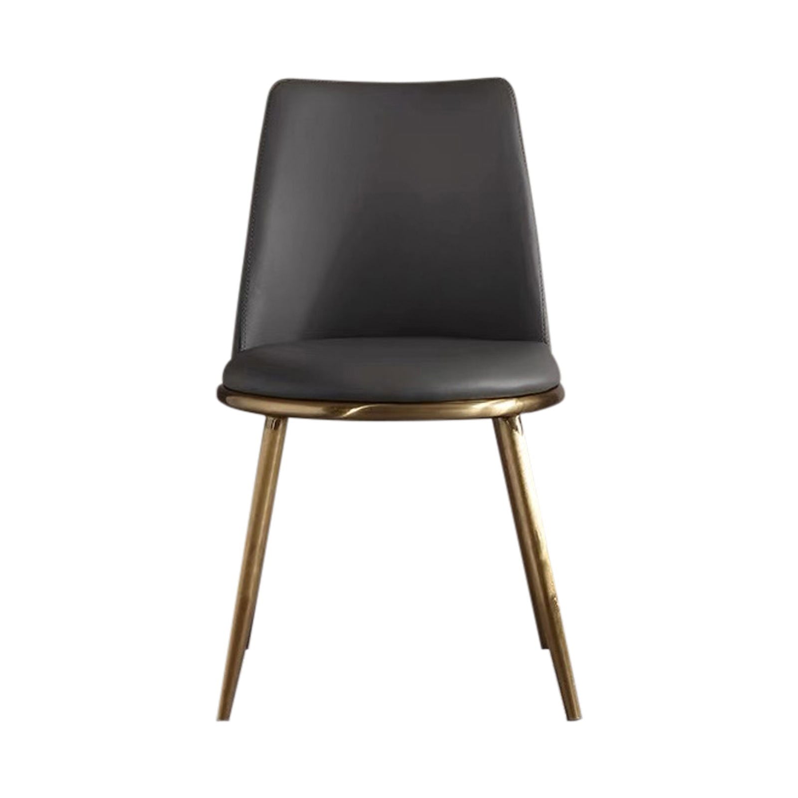 6X Dining Chairs Black Leatherette Seat Golden Frame Tripod Legs Stainless Steel Firm Support - Cosy Abode
