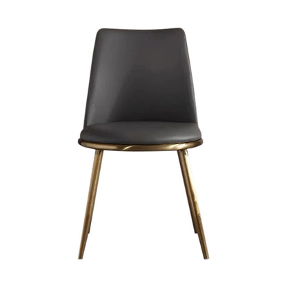 6X Dining Chairs Black Leatherette Seat Golden Frame Tripod Legs Stainless Steel Firm Support - Cosy Abode