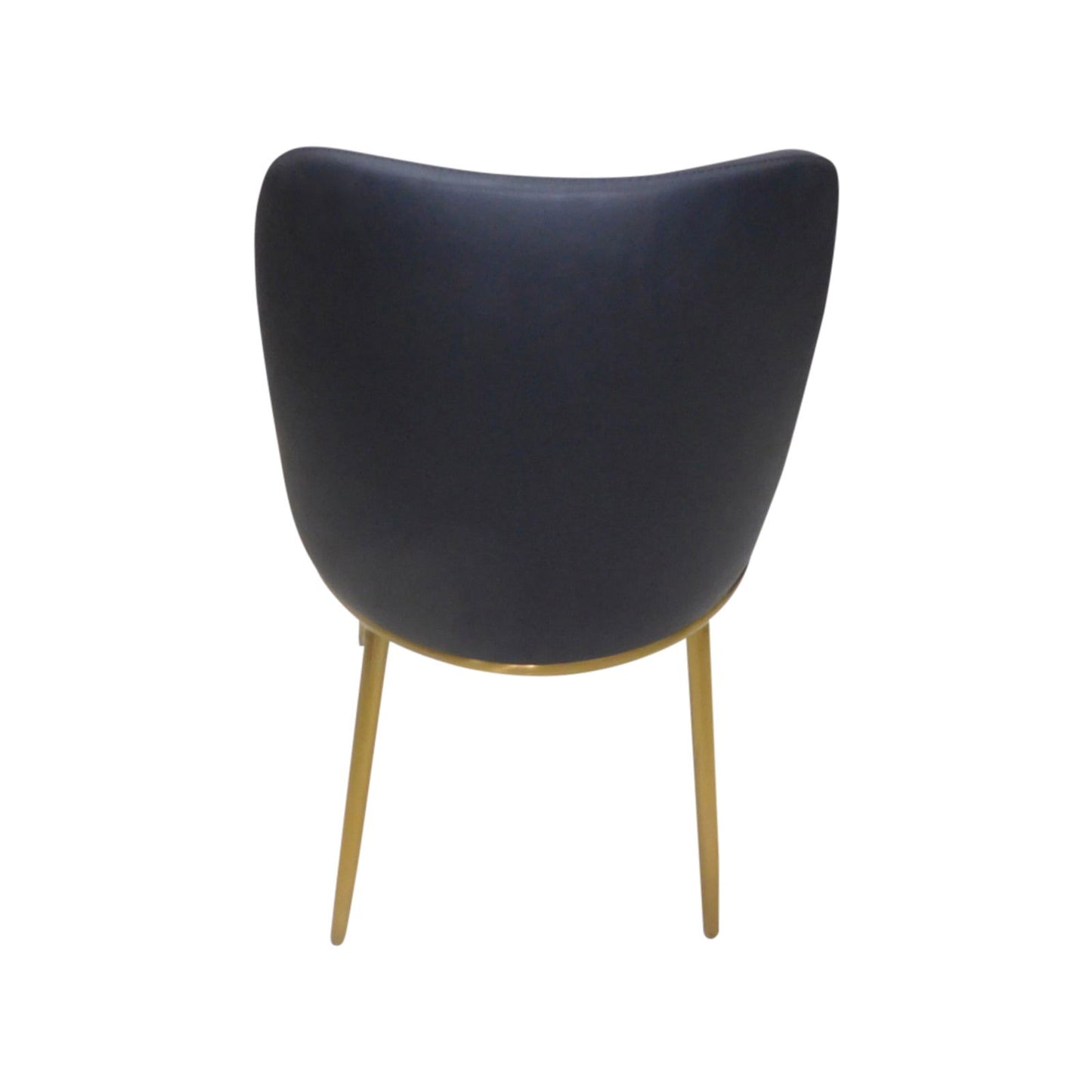6X Dining Chairs Black Leatherette Seat Golden Frame Tripod Legs Stainless Steel Firm Support - Cosy Abode