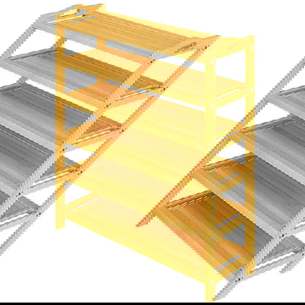 6 Level Bamboo Shoe Shelf for Entryway or Wardrobe - Cosy Abode