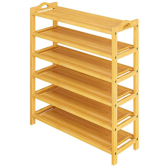 6 Level Bamboo Shoe Shelf for Entryway or Wardrobe - Cosy Abode