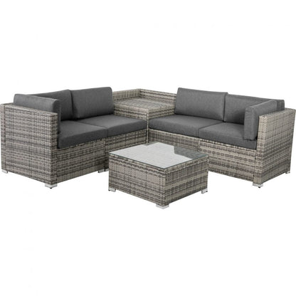 6 Pc Coogee Modular Outdoor Setting - Grey - Cosy Abode